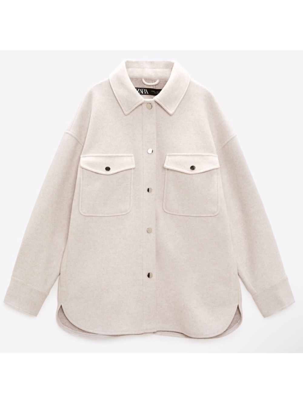 Zara Cream Oversized Shacket Jacket